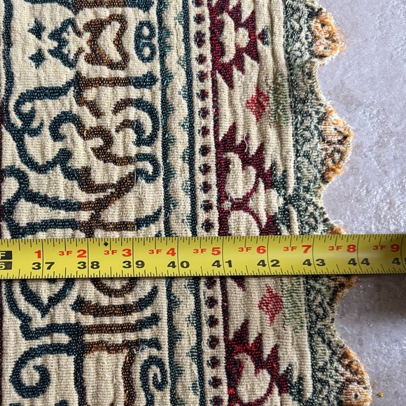 Antique Woven Silk Fabric Middle Eastern Arabian Knight Tapestry Table Cloth